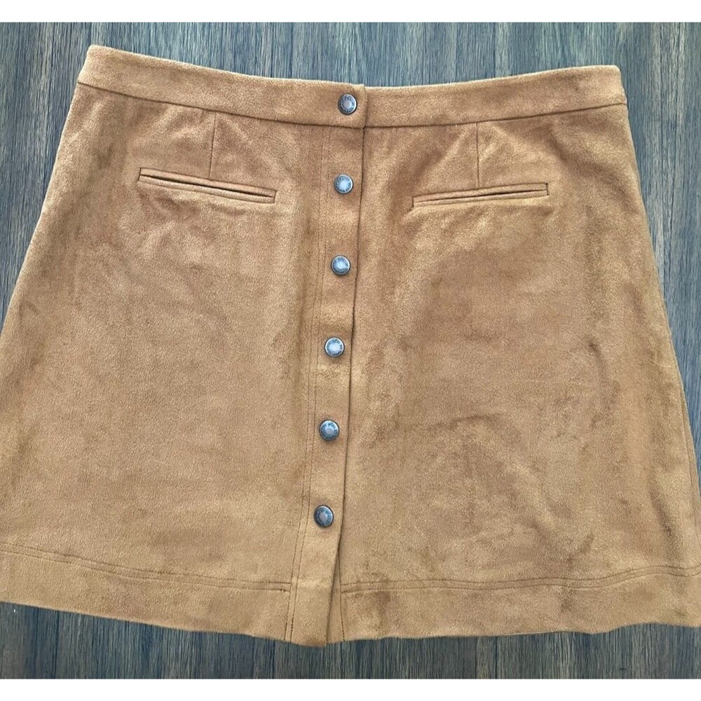 skirt mini buttons size 8 Brown fake suede two by vince camoto camuto